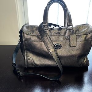 Coach Ryder 32 Gold/Black Metallic Satchel